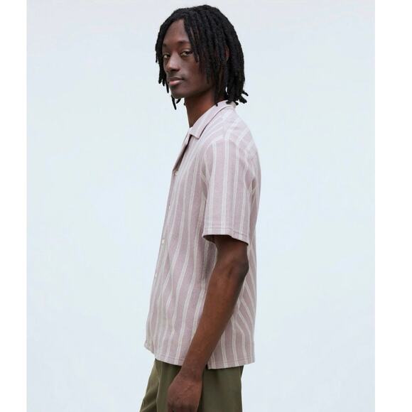 NWT Madewell Easy Short-Sleeve Shirt in Stripe Jacquard Size XS - Picture 2 of 7